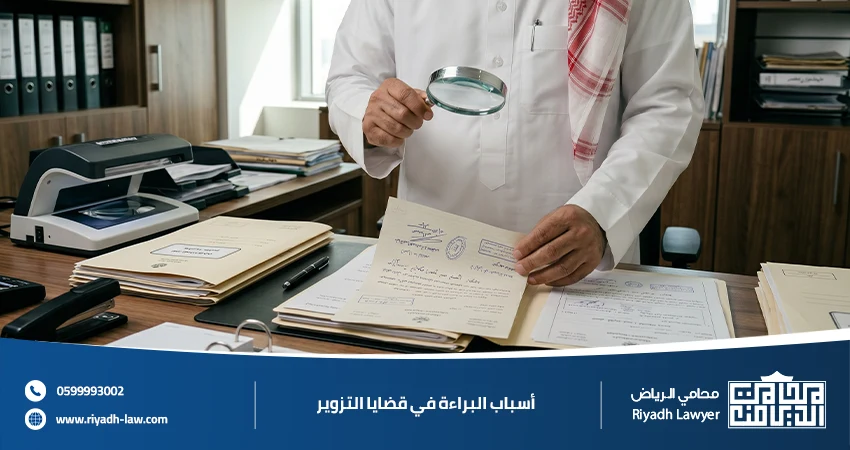أسباب البراءة في قضايا التزوير